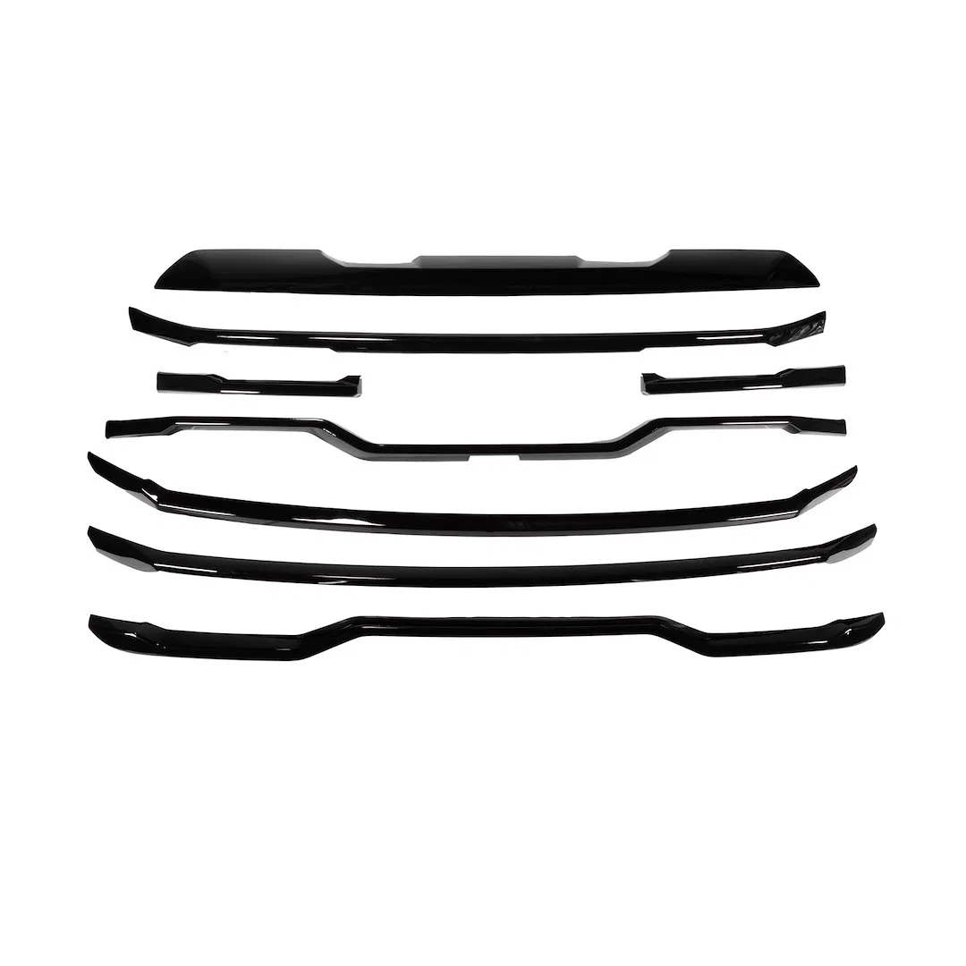 GI205BLK – COAST2COAST Grille Insert, Tape-On Overlay 8 Piece Painted Gloss Black ABS Plastic